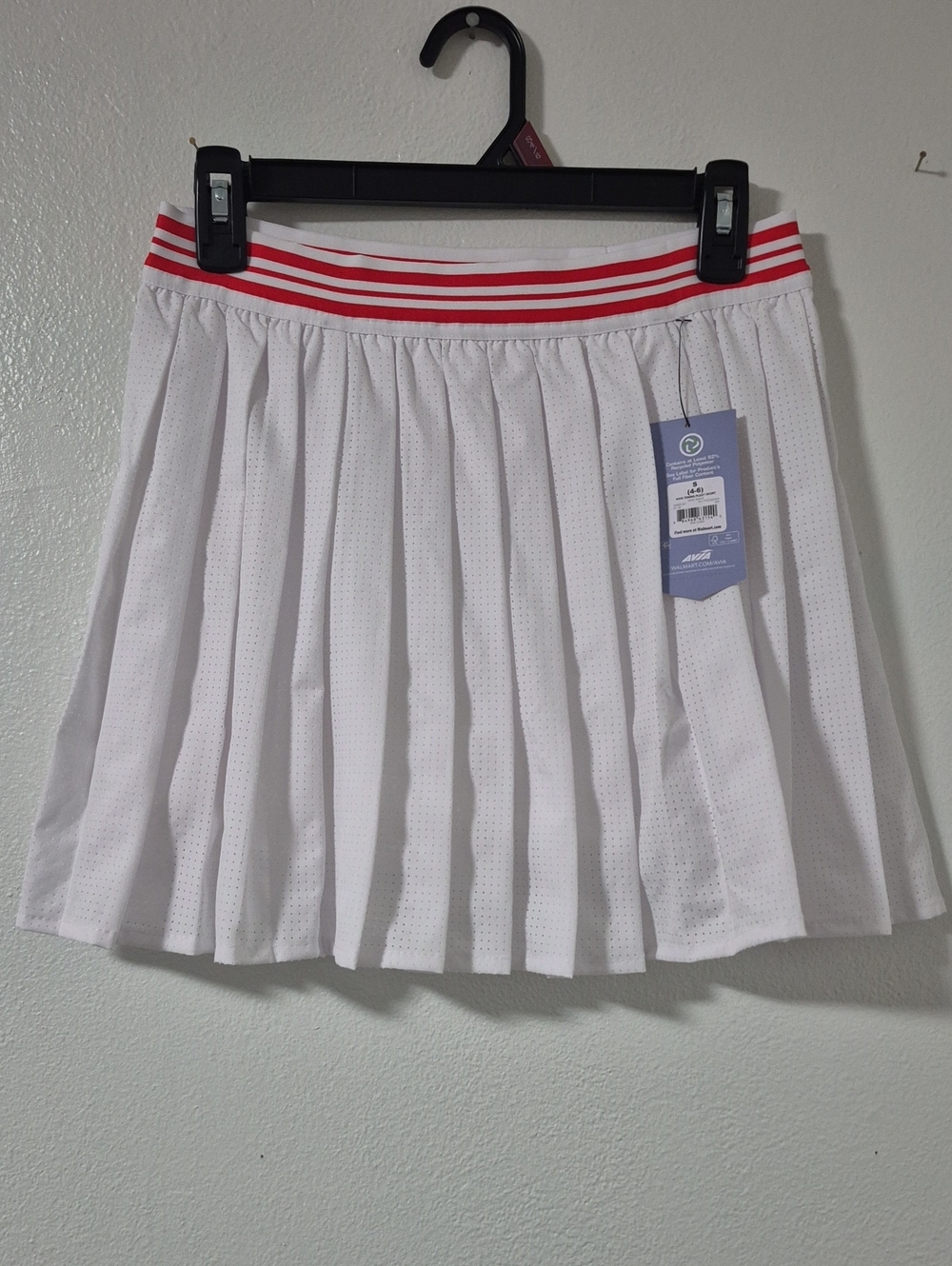 Avia Women's Pleated Tennis Skort with Red Striped Waistband